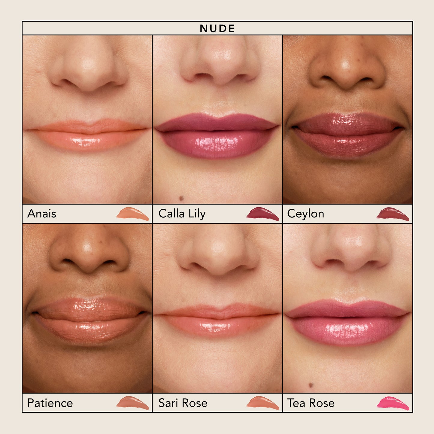 Anais, Calla Lily, Ceylon, Patience, Sari Rose, Tea Rose